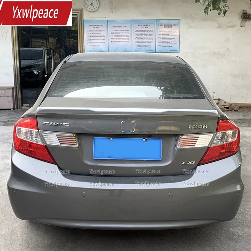 

For Honda Civic 2012 2013 High Quality ABS Plastic Unpainted Color Rear Trunk Guide Wing Spoiler Car Accessories