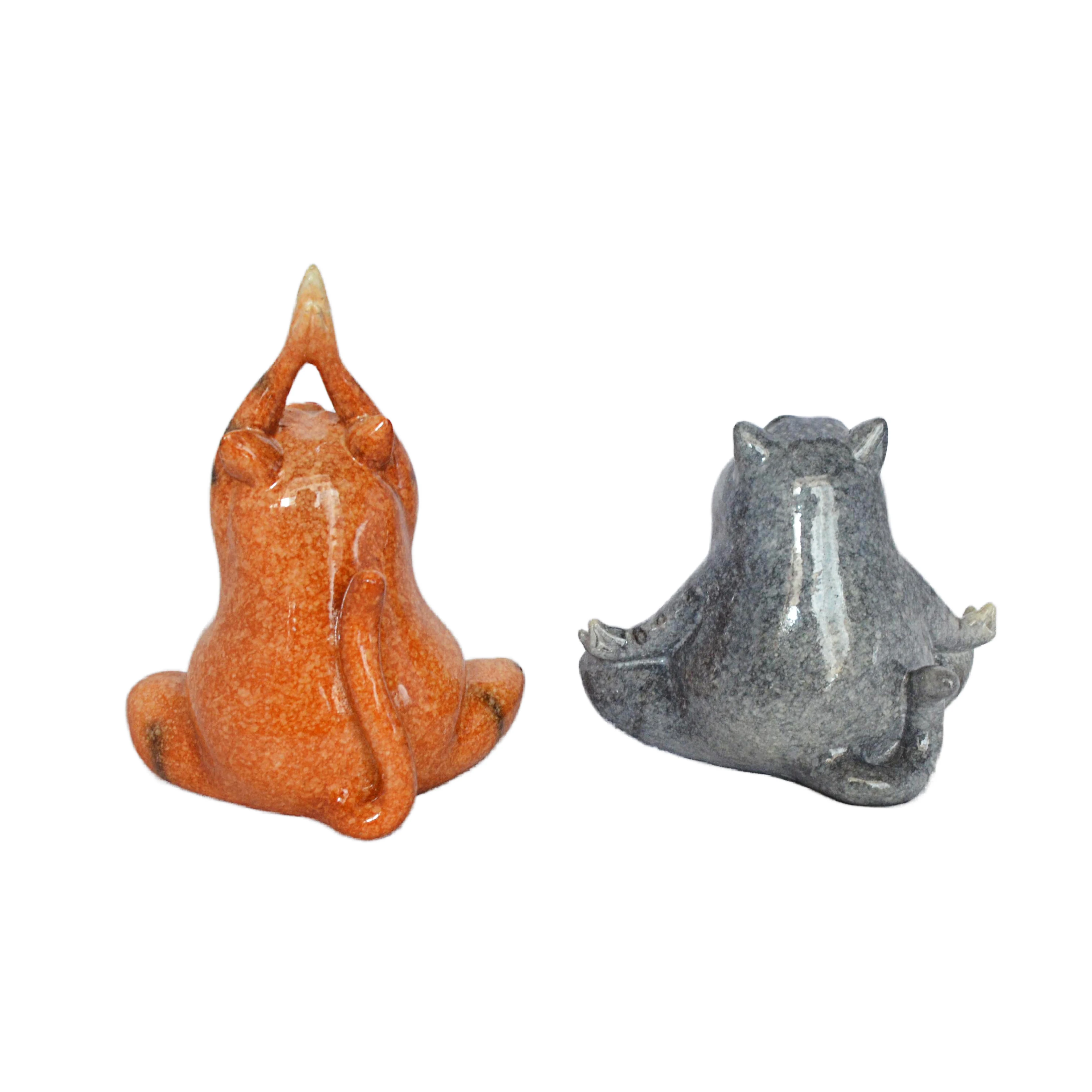 Полимерная Статуэтка для йоги MYBLUE в виде кошки украшения дома статуэтка