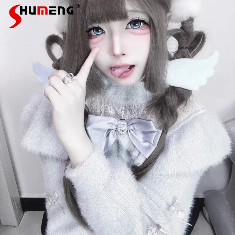 Осень 2023 японский трикотаж в стиле Лолиты Mass-Produced Mine Series розовый акварельный цвет