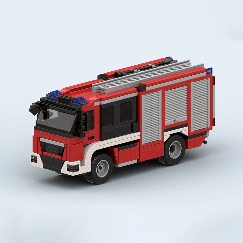 Городская серия классические кирпичи MOC красная пожарная машина 501 шт. наборы