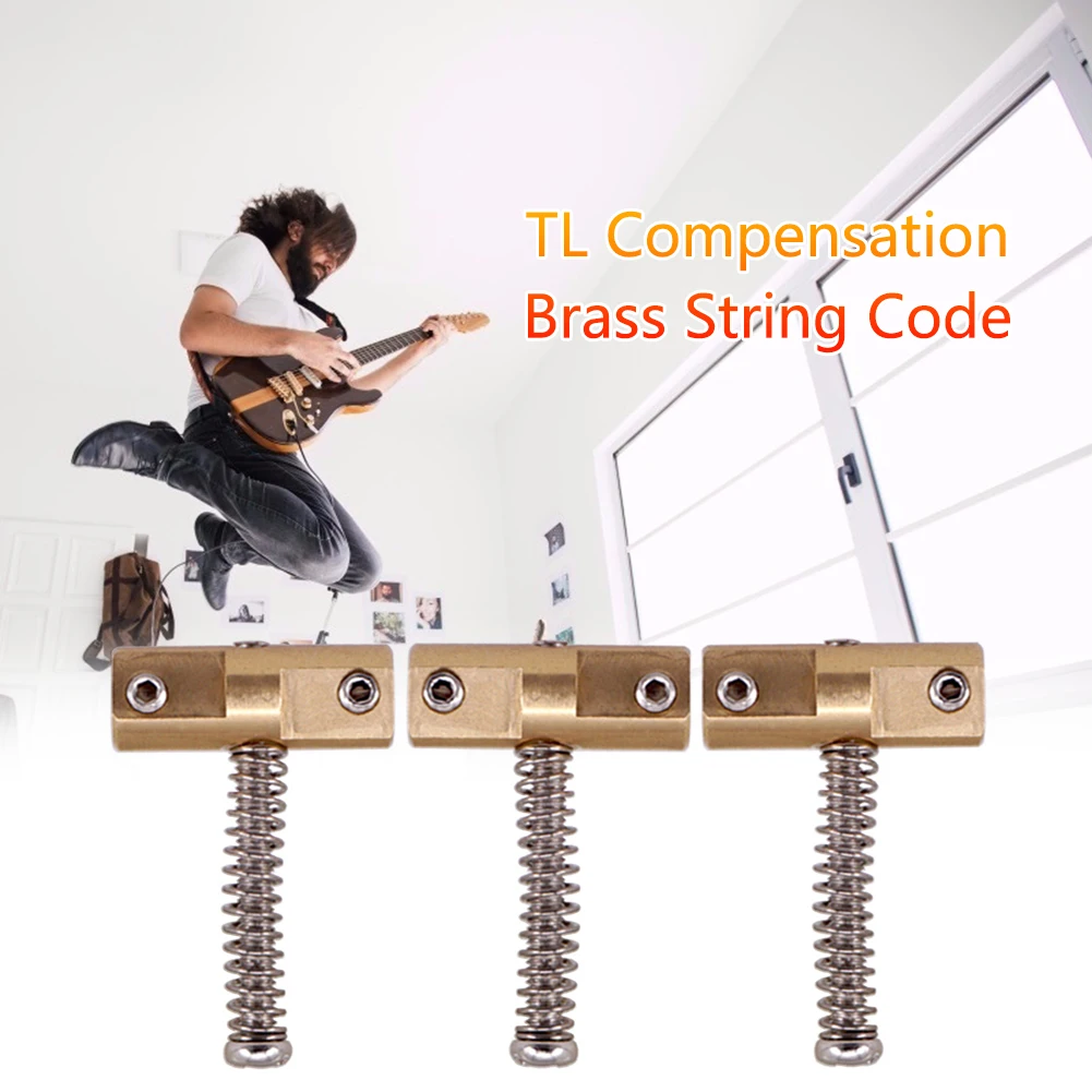 

Electric Guitar Compensated Saddles for TELE Pressure String Bar Electric Guide Bridges Replacement with Compensation 3 Tone Set