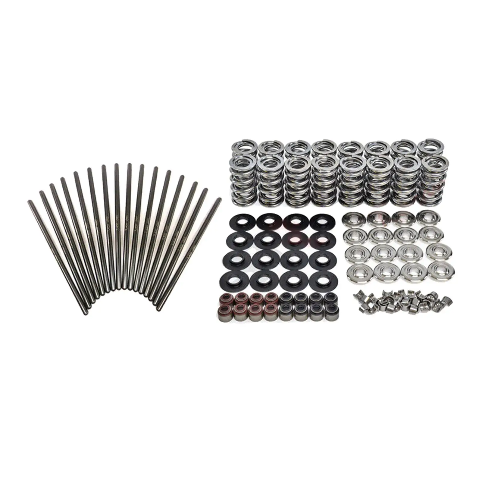 

660" Dual Spring Kit 7.400" Pushrods Kit Set Titanium Retainers Assembly for LS1 LS2 LS3 LS4 L92 Lq4 L33 Stable Performance