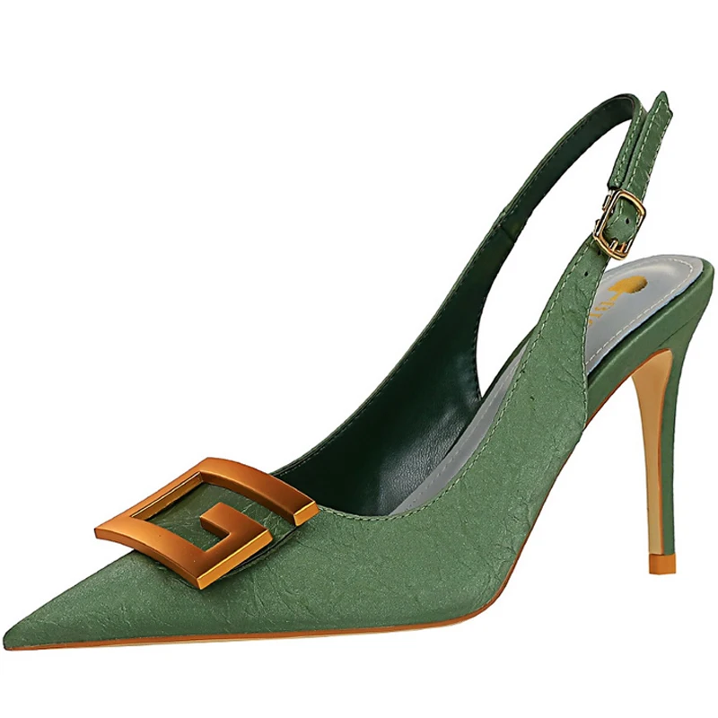 

Туфли-лодочки женские на высоком каблуке, с металлической пуговицей, большие размеры 41 42 43