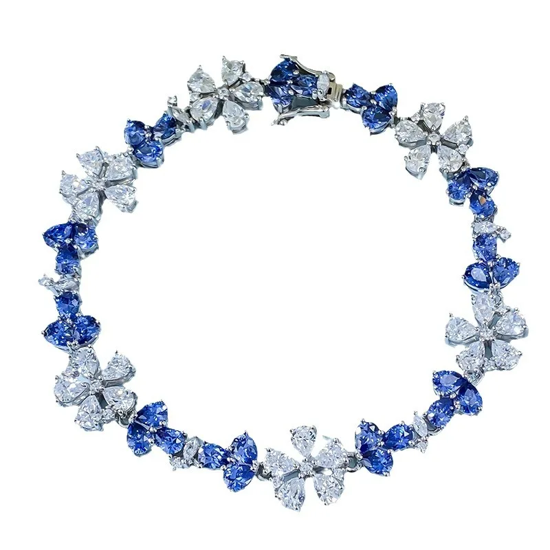 Модные Изящные Ювелирные изделия из серебра пробы браслет роскошный набор с