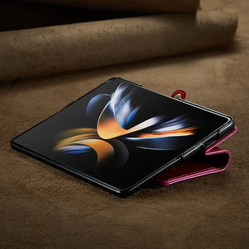 Cena Skórzany Pokrowiec Do Samsung Galaxy Fold 4 Pokrowiec Magnetyczny Portfel Gniazda Kart Biznesowy, Odporny Na Wstrząsy Regał Do Etui Galaxy Z Fold 4