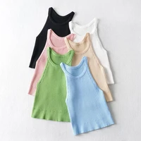 sexy tank top o neck halter crop tops women summer camis backless camisole fashion casual tube female sleeveless cropped vest