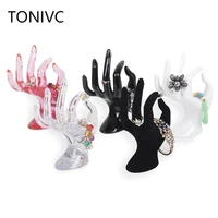 tonvic wholesale plastic ok hand form for bracelet ring display stand holder mannequin for jewelry display