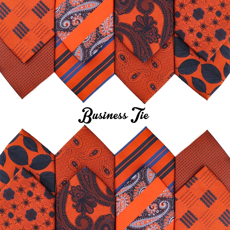 

Новинка Яркий оранжевый галстук портновский Смит мужской банкетный костюм деловой винтажный галстук в полоску стандартный галстук подарок
