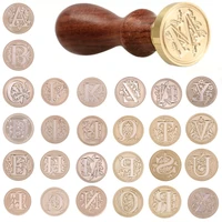 retro wax seal stamp vintage craft sealing wax seal set alphabet letter wood stamp kits replace copper head post decor techo