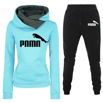 Women Tracksuit Hoodies + Pants 2Piece Autumn Winter Jogging Suit Female Hooded Pullover Casual Running Sweatshirt Outfits 2022 1