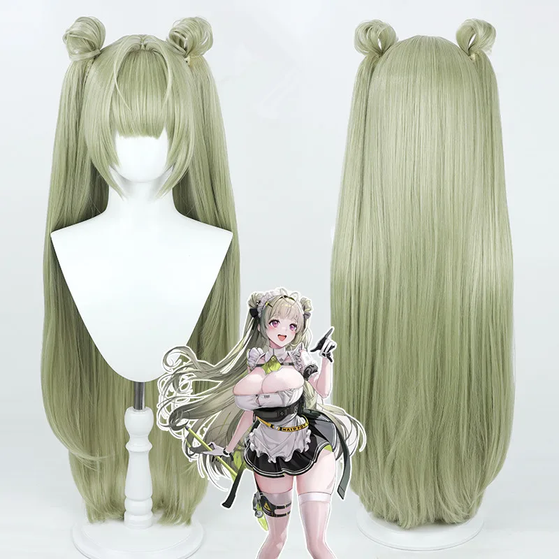 

High Quality Soda Cosplay Wig Game NIKKE The Goddess of Victory 90cm Long Grass Green Wigs Heat Resistant Fibre Wigs + Wig Cap