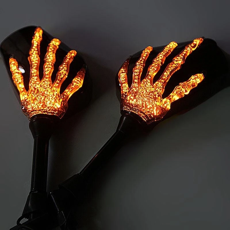 Зеркало заднего вида для мотоцикла с рисунком черепа ручной рисунок призрак