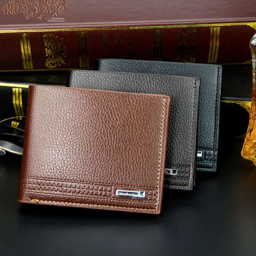 

Men's Short Wallet Multifunction Fashion Credit Card Holders Pu Money Bag Vintage Men Leather Wallet Slim Male Purses