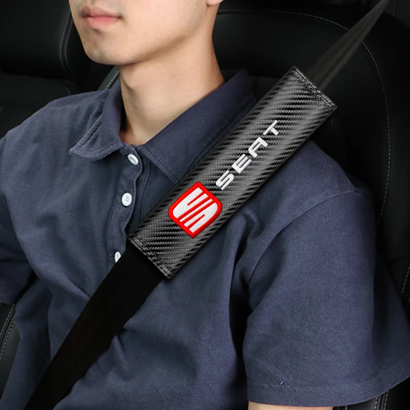 

2pcs Seat Belt Covers Car Accessories Coche Shoulder Pad Seat Belt Adults Youth Kids Interior For Seat Leon 5f Ibiza 6l Xl Altea