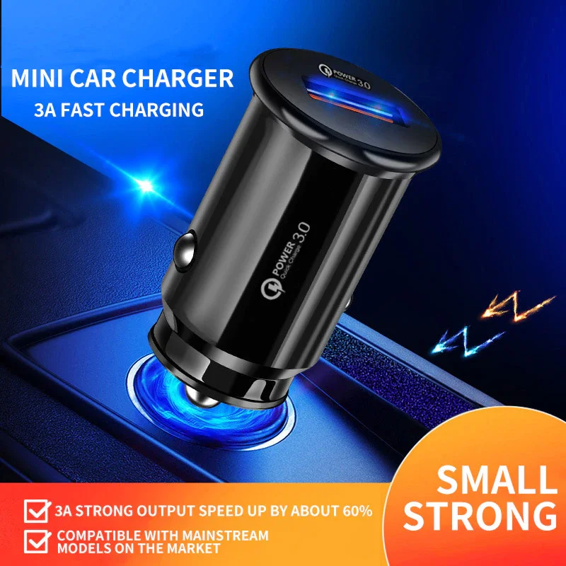 

Mini Third Generation 5v 3a Car Smart Single-Port Mobile Phone Charging Plug USB Fast Charging Car Charger Quick Charge