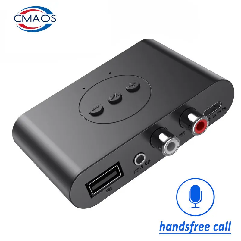 Bluetooth 5.0 Audio Receiver U Disk RCA 3.5mm AUX Jack Stereo Wireless Adapter For Speaker Car Audio Transmitter Handsfree Call