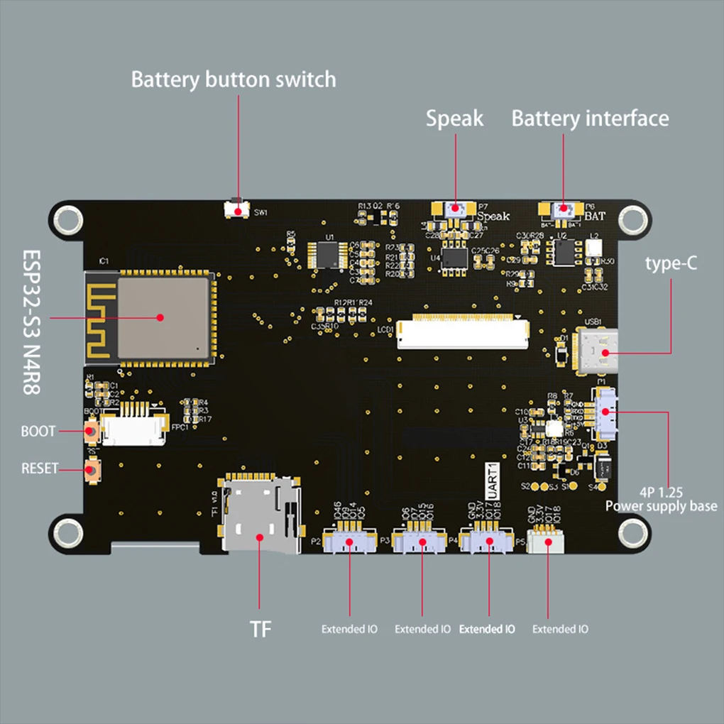Guition ESP32-S3 8M PSRAM 4M FLASH 4 3-дюймовый IPS 480*272 ЖК-модуль дисплея с WIFI и Bluetooth