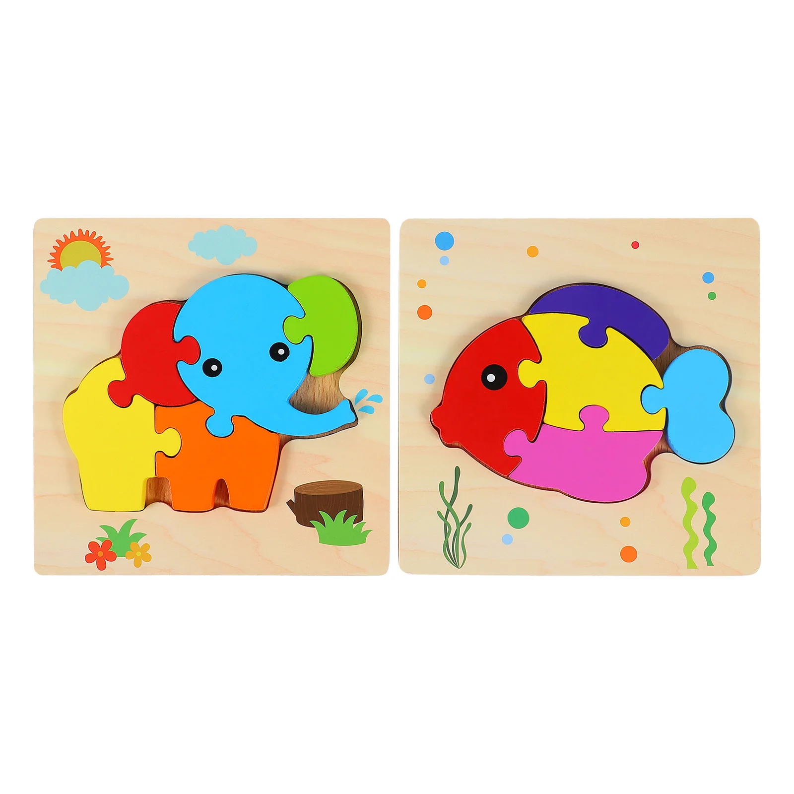 

2 шт., деревянные пазлы для маленьких детей