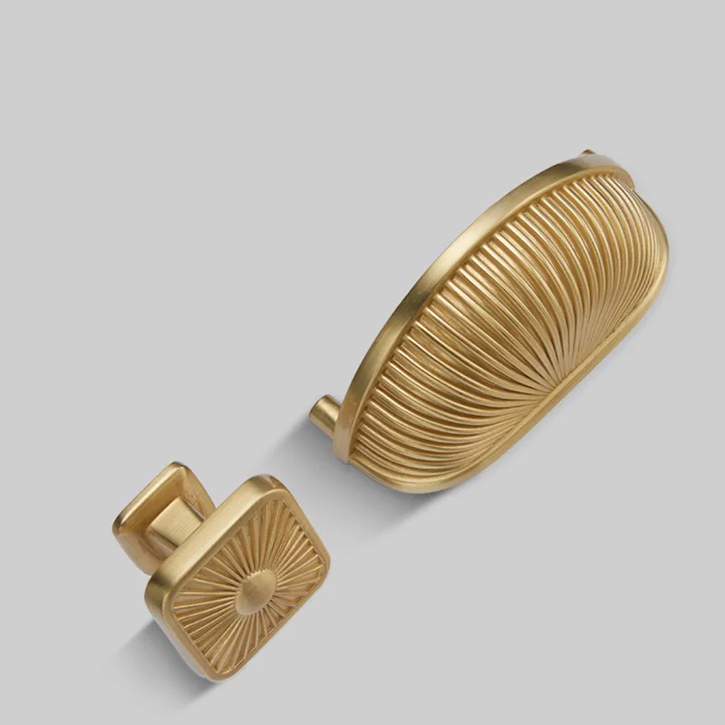 

Shell Shape Kitchen Handle Gold Cabinet Pulls Drawer Knobs for Furniture Zinc Alloy