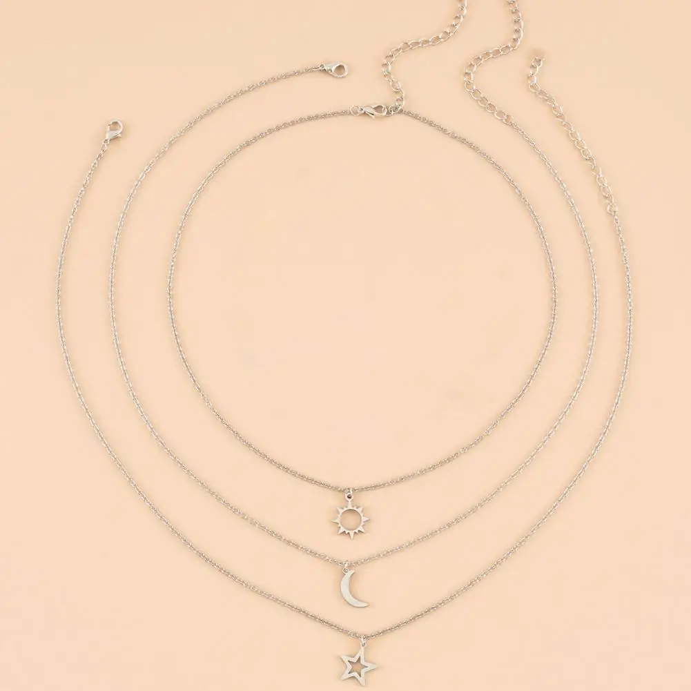 

3Pcs Friends Necklaces Polished Ladies Long Lasting Exquisite Vintage Clavicle Necklaces Necklaces for Festival