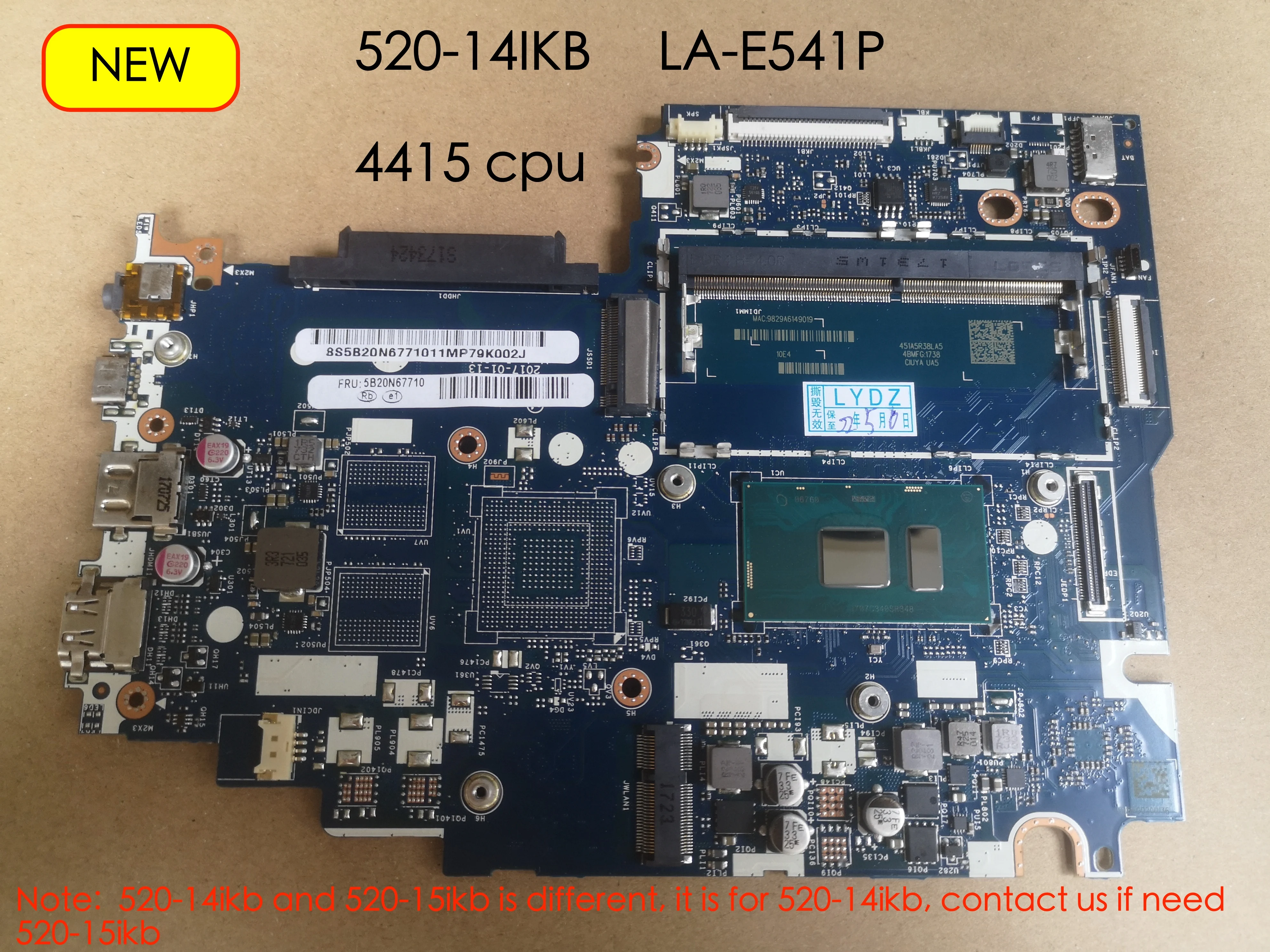 

Материнская плата для ноутбука Lenovo Flex 5-1470 Yoga 520-14IKB