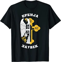 serbian flag eagle orthodox cross srbija balkan gift t shirt high quality cotton large sizes breathable top casual t shirt