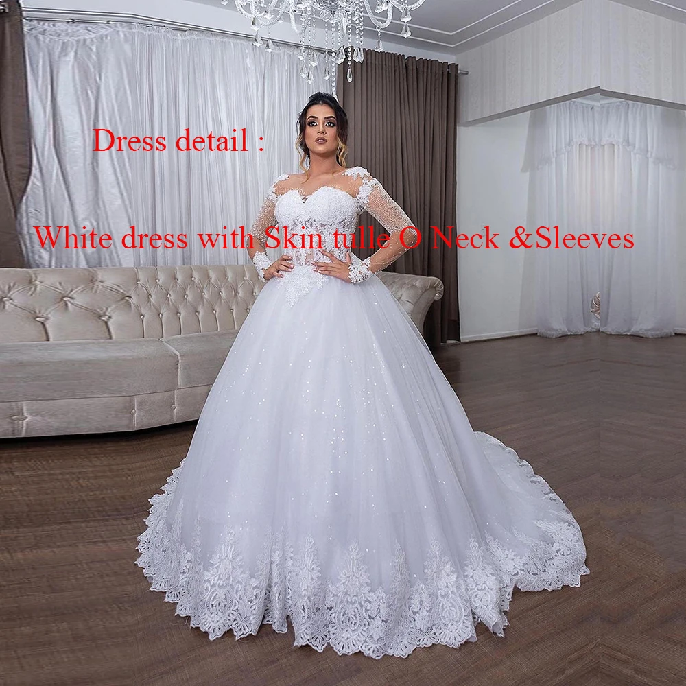 Роскошные свадебные платья Bliing с бисером трапециевидной формы из тюля круглым