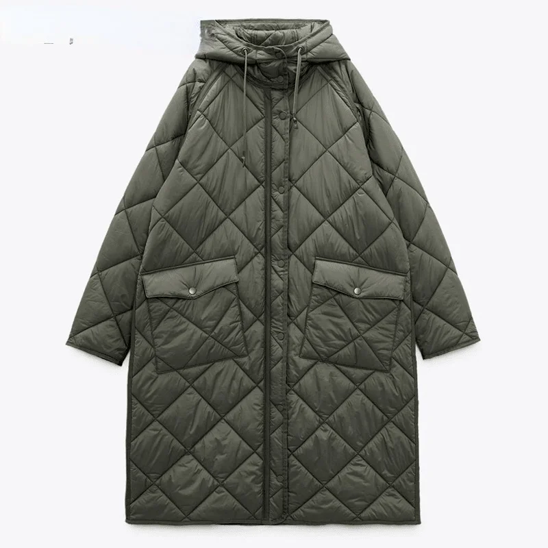 

2021 Winter Coat Warm Hoodie Parka Coat Women Casual Solid Female Button Pocket Oversize Long Jacket Tops Outwear