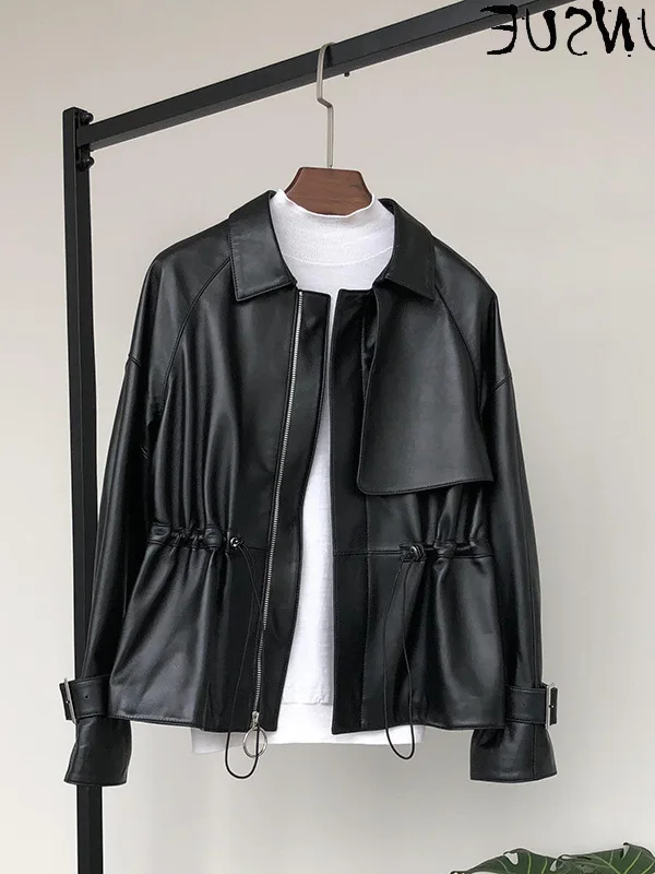 

Women Jacket Genuine 2023 Leather Spring Autumn Sheepskin Coats and Jackets Korean Style Women's Clothing Mujer Chaqueta