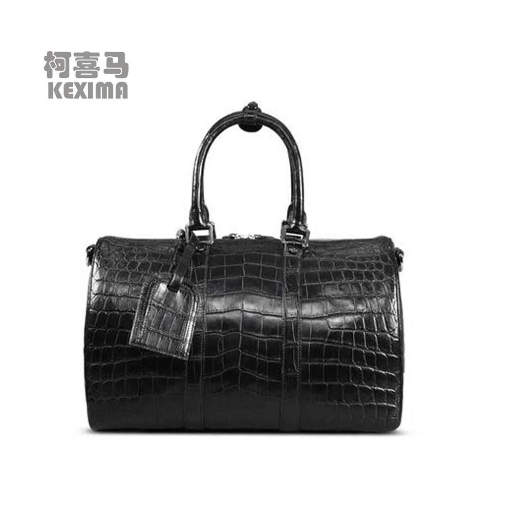 KEXIMA cestbeau new large capacity men Hand bag  Travel bag  male bucket  Men bags women handbag  Nile crocodile  boston bag