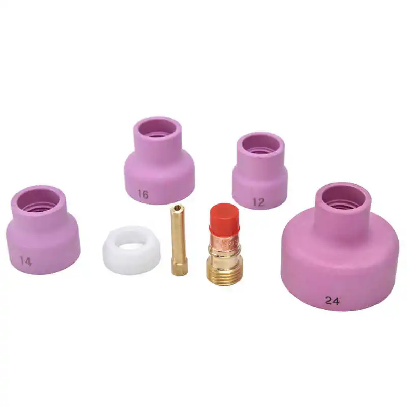 

Soldering tip copper 7Pcs TIG Welding Accessory Ceramic Nozzle Collet Gas Lens Cup Gasket for WP17/18/26 Wielding Tip