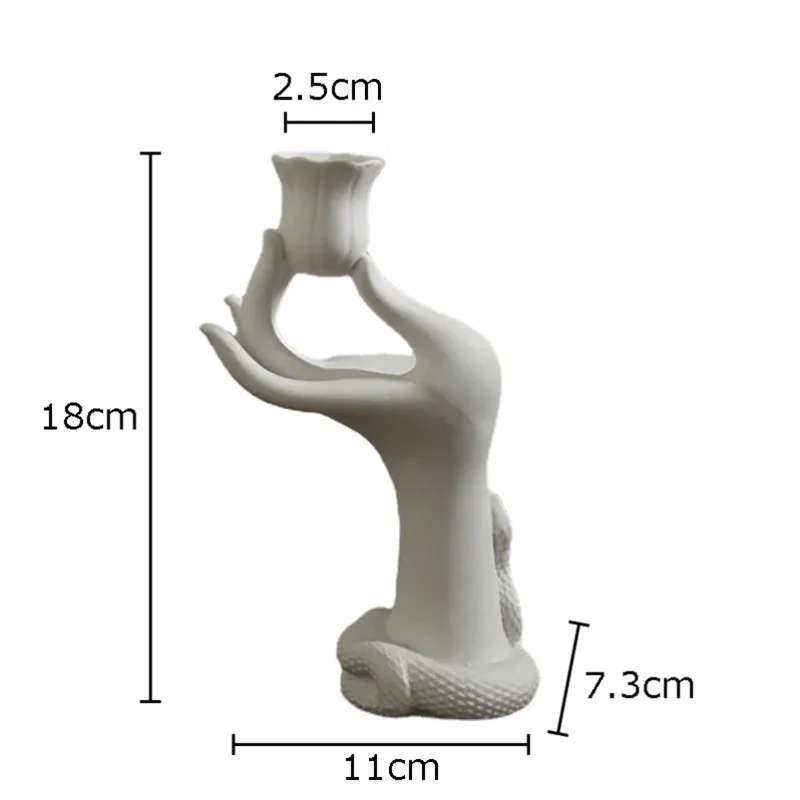 

Керамический подсвечник Nordic Muse с белым цветком, подсвечник на палец красоты, украшение рабочего стола, скульптура, современное украшение