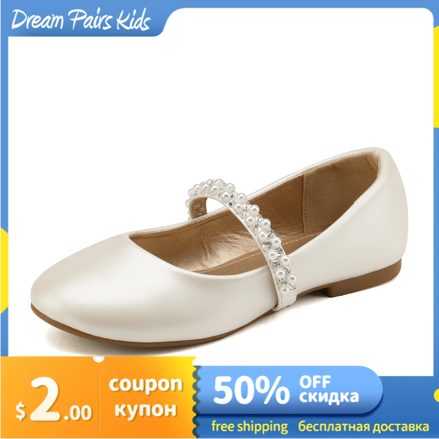 

Dream Pairs Kids Girls Mary Jane Ballerina Flat Textured Shoes Faux Leather Sole Lightly Padded Footbed Girls Fashion Shoes