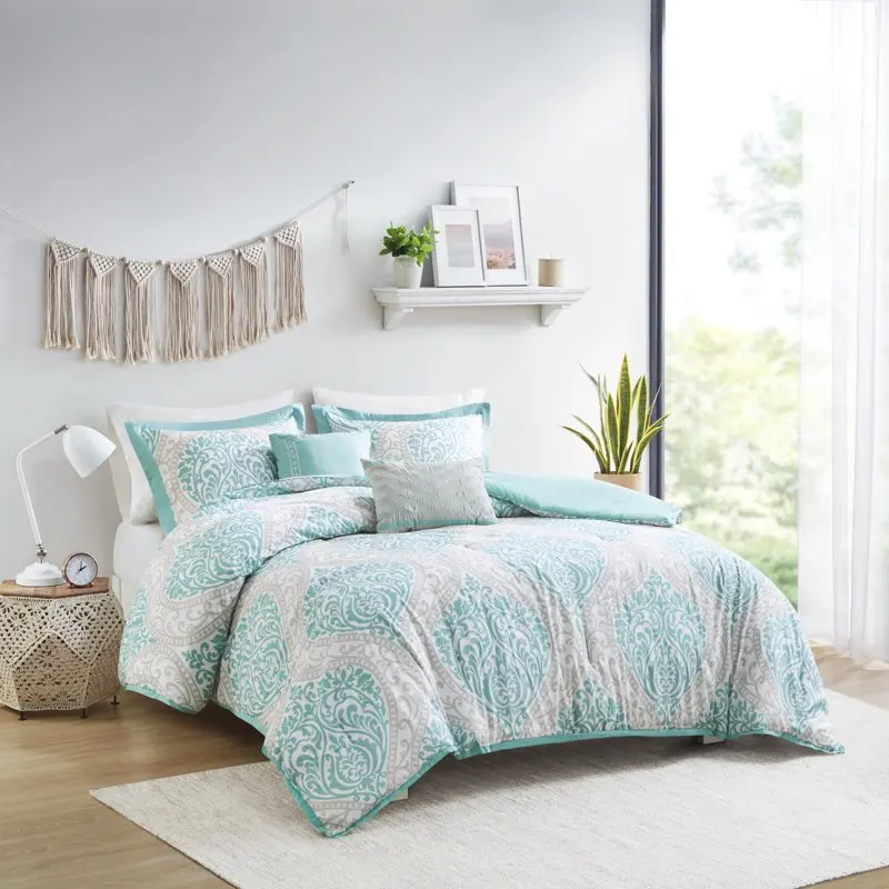 

Apartment Chelsea 5 Piece Bedding Comforter Set, /Cal , Aqua