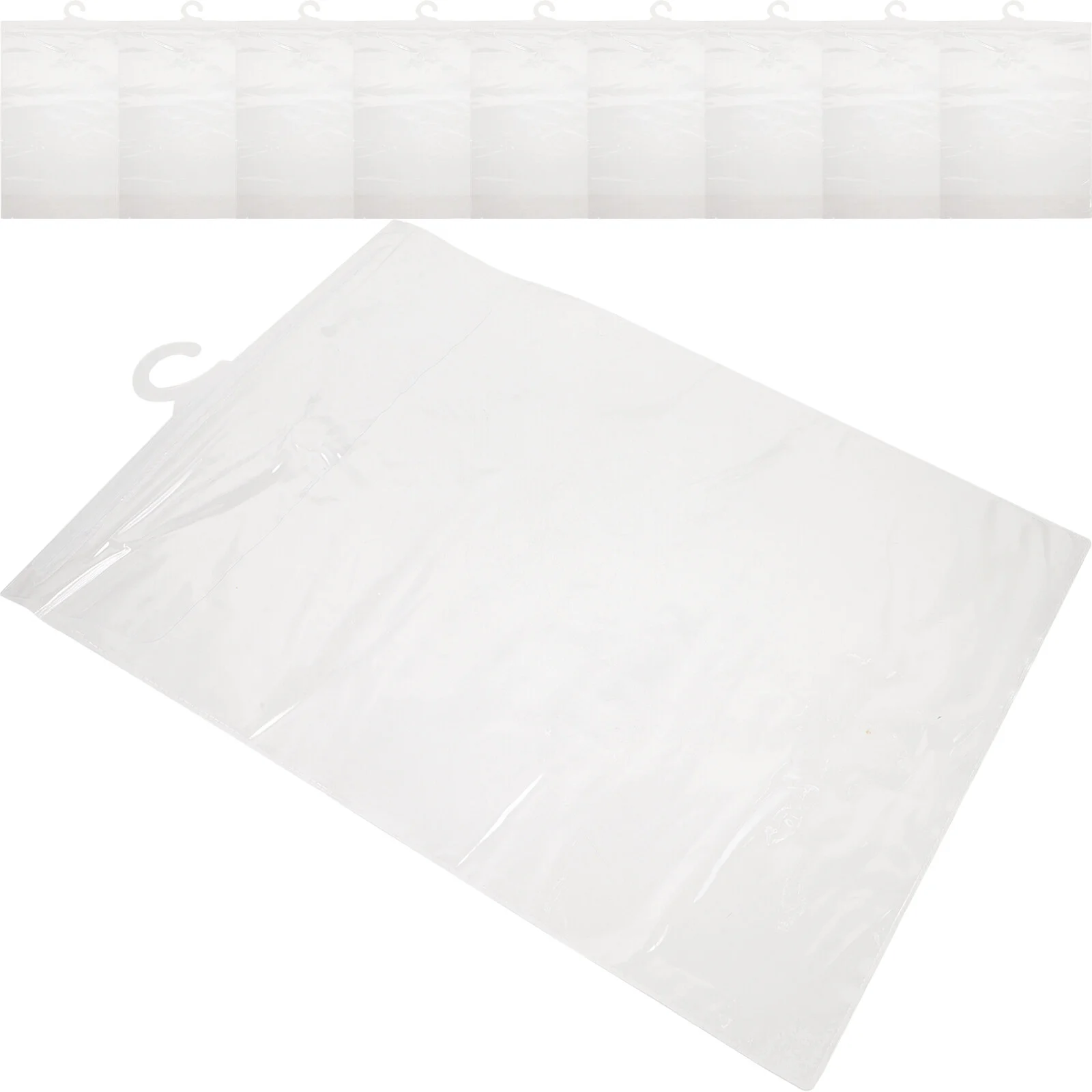 

10 Pcs Hanging Bag Plastic Storage Bags Hooks Packaging Clear Organizer Packing