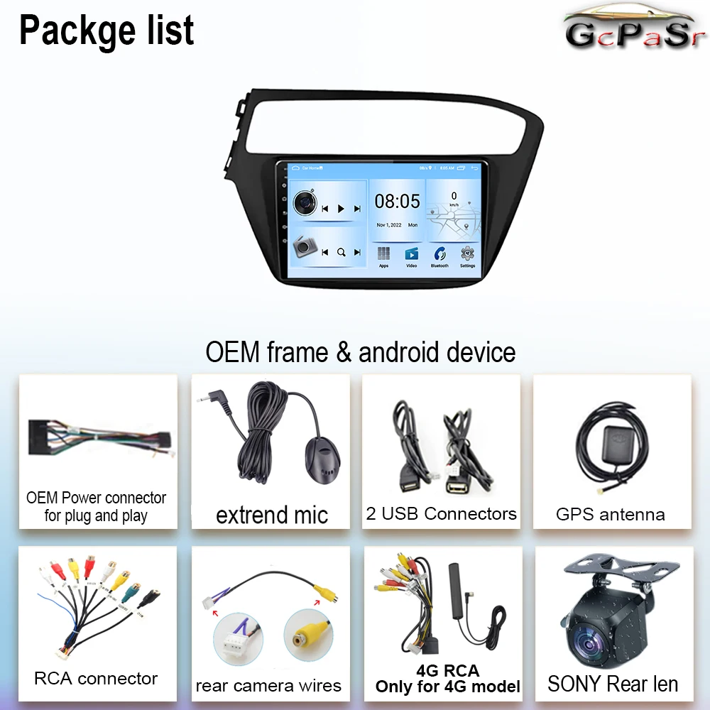 Автомобиль Android для Hyundai I20 2015-2018 Автомагнитола Авторадио Мультимедийный плеер