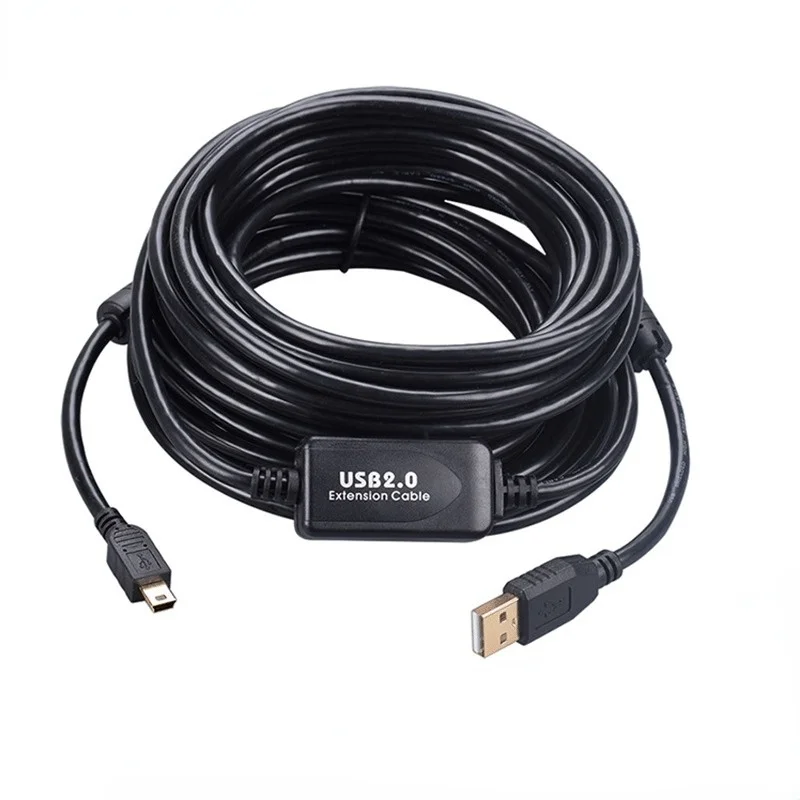 

10m 15m 20m USB Type A To Mini USB Data Sync Cable 5 Pin B Male To Male Charge Charging Cord Line for Camera MP3 MP4 New