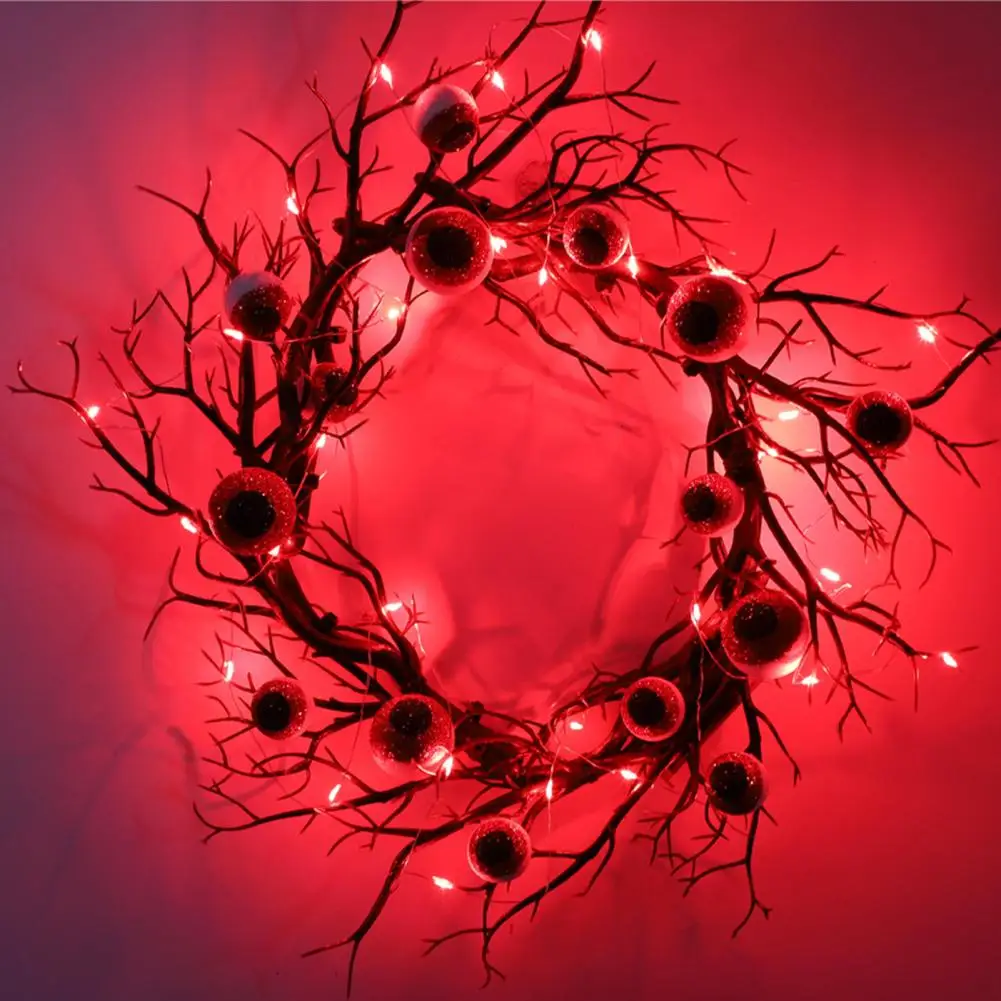 

Halloween Decoration Deadwood Wreath with Led Lights Halloween Eyeball Garland for Festive Party Decorations Halloween Party