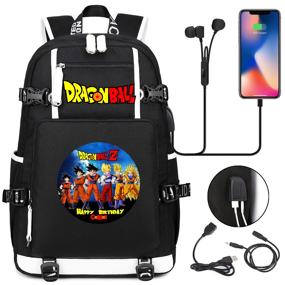 Фото Рюкзак в стиле аниме DRAGON BALL, камуфляжный, с USB-портом, для ноутбука, школьный, для путешествий, для активного отдыха, для походов, повседневный, Mochias №3