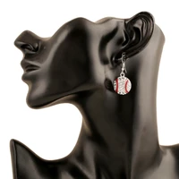 fashion crystal baseball studs earrings for women rhinestone football volleyball basketball softball sports earrings jewelry