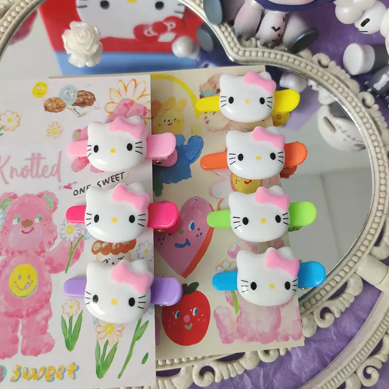 

6 pcs Hello Kitty Barrettes Child Clip Cute Girl Girls Hello Kitty Barrettes Clip Side Clip Cute Hello Kitty