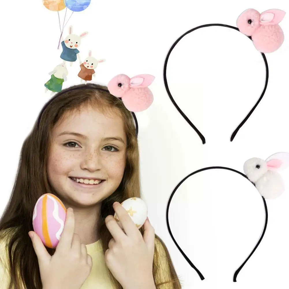 

4 Colors Fashion Cute Ball Rabbit Children Soft Headband Dinner Bands Elastic Accessories Hair Hair Party Birthday Kids Par D5M1