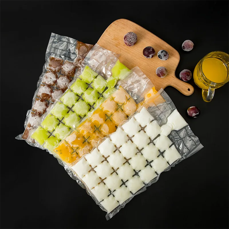 

10/30pcs Disposable Ice Cube Mold 24 Grids Self-Seal Ice Cube Tray Plastic Ice Cube Bag for Injection Cocktail DIY Ice Maker