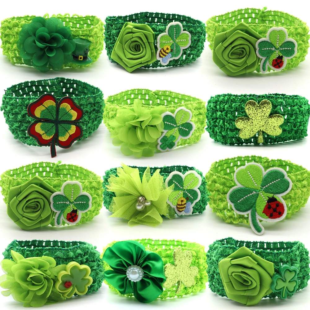 Buy 30/50 Pc St. Patrick Day Pet Dog Bowties Necktie Elastic Band with Clover Style Dogs Bow Tie Supplies Collar Accessories on