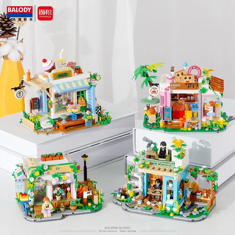 

Совместимые мини-конструкторы Lego, город, улица, вид, цветочный магазин, хлебобулочные Детские креативные сборные обучающие игрушки