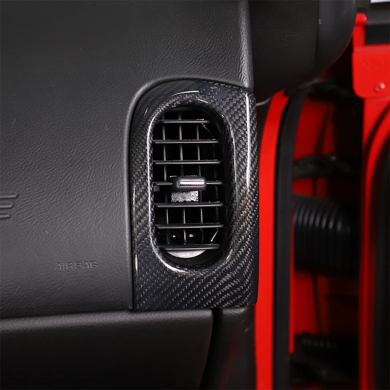 

For Chevrolet Corvette C6 2005-2013 Real Carbon Fiber Car Dashboard Side Air Outlet Frame Cover Trim Sticker Car Accessories
