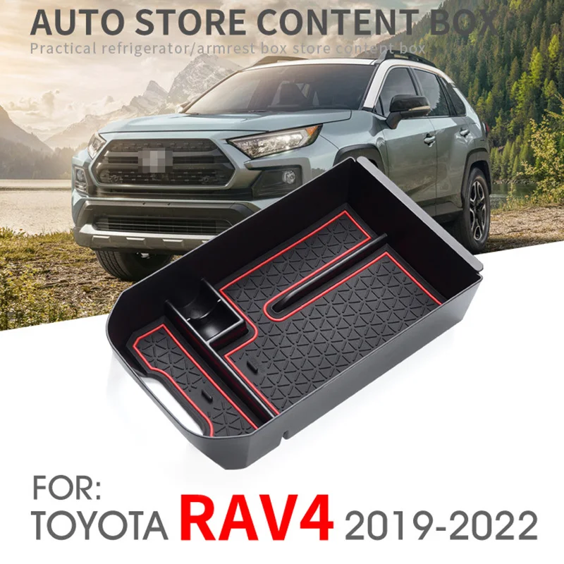 

Car Central Armrest Box Storage Box Modification Accessories Anti-slip Mat Door Slot For Toyota RAV4 RAV-4 2019 2020 2021 2022