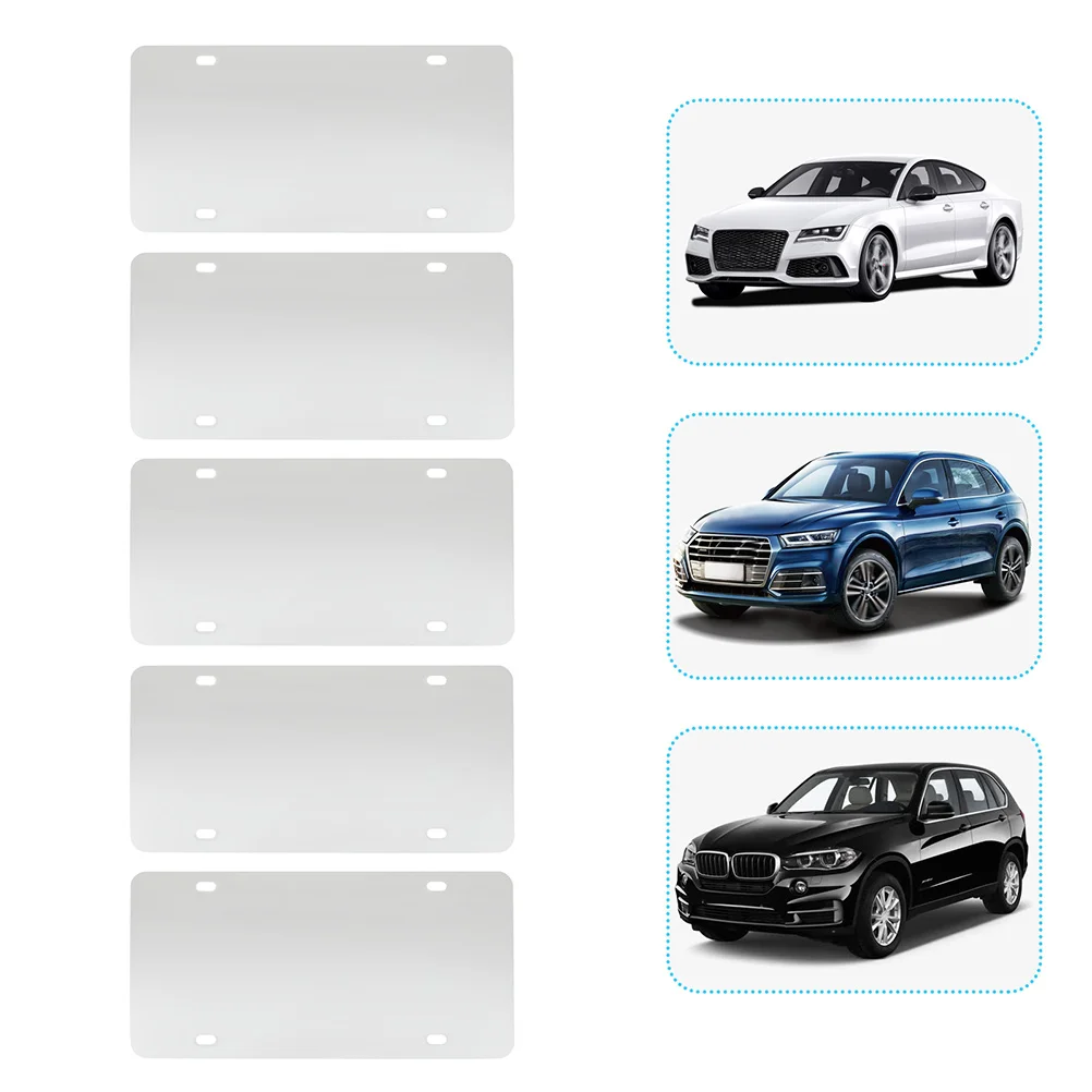 

5 Pcs DIY License Plate Automotive Blank Car Tags Sublimation Blanks Custom Plates Front