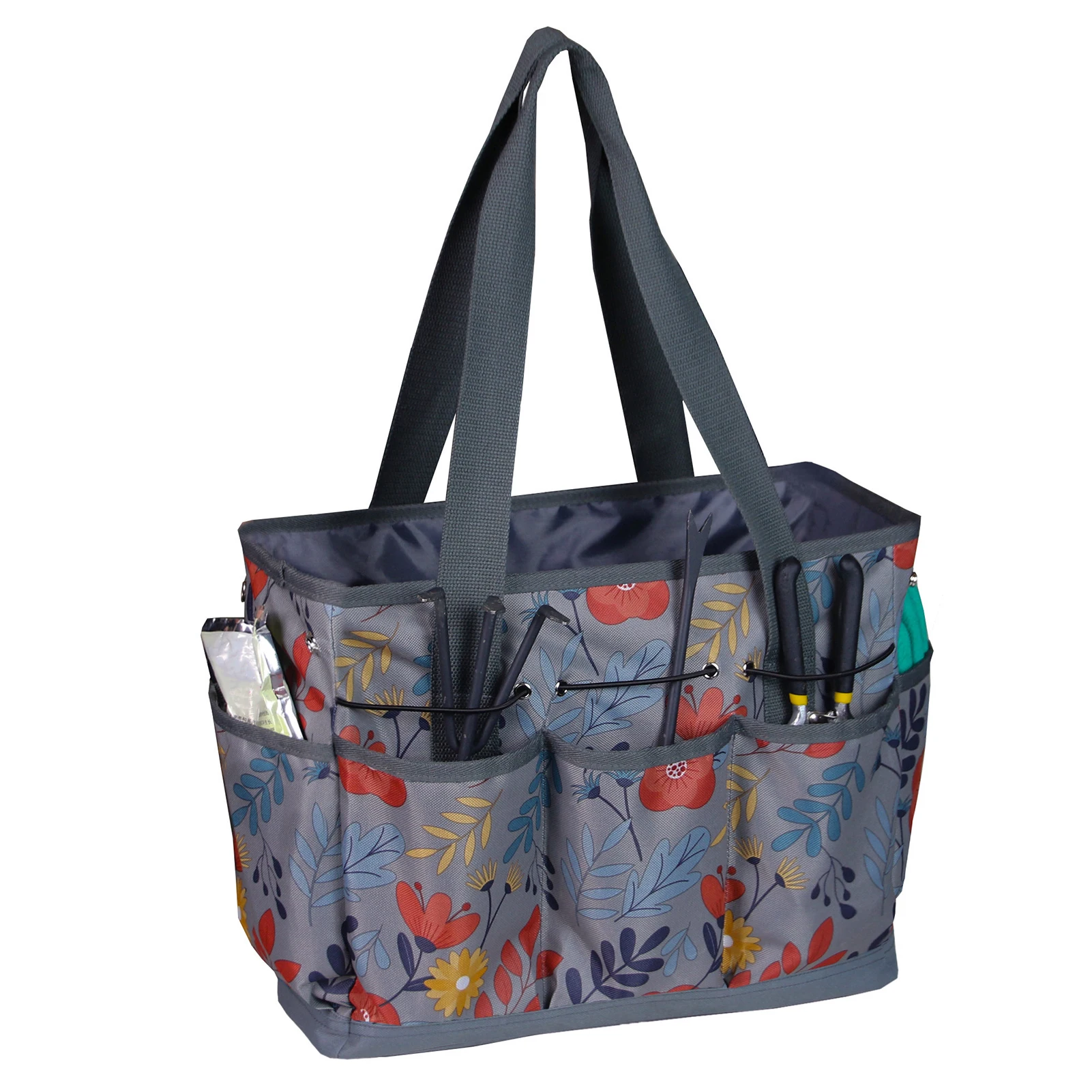 

Oxford Cloth Garden Tool Bag Heavy Duty Gardening Tool Kit Holder With Flower Patterns Reusable Garden Tool Bag With Flower
