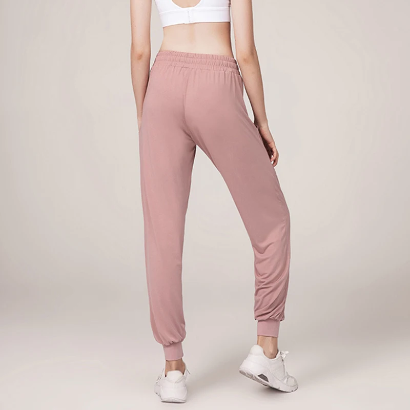 Женские спортивные брюки с завышенной талией свободные повседневные шаровары